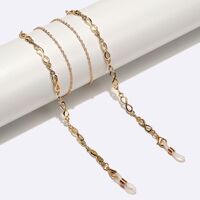 Gold-colored metal non-slip chain, with number 8, for glasses and masks GL1551