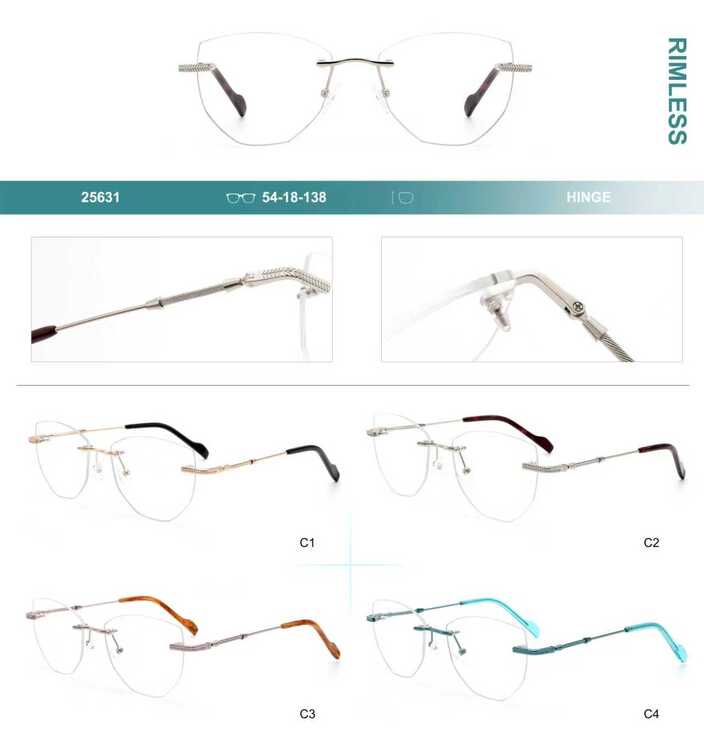 Rimless metal frames for glasses Big City 25631