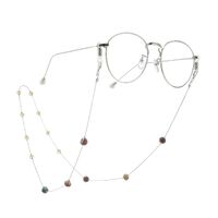 Metal non-slip chain, with pearl beads, for glasses and masks GL583