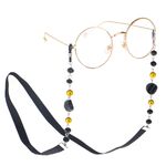 Metal non-slip chain, with rope and acrylic beads, for glasses and masks GB001