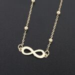 Gold-colored metal non-slip chain, with pendant style number 8, for glasses and masks GL387