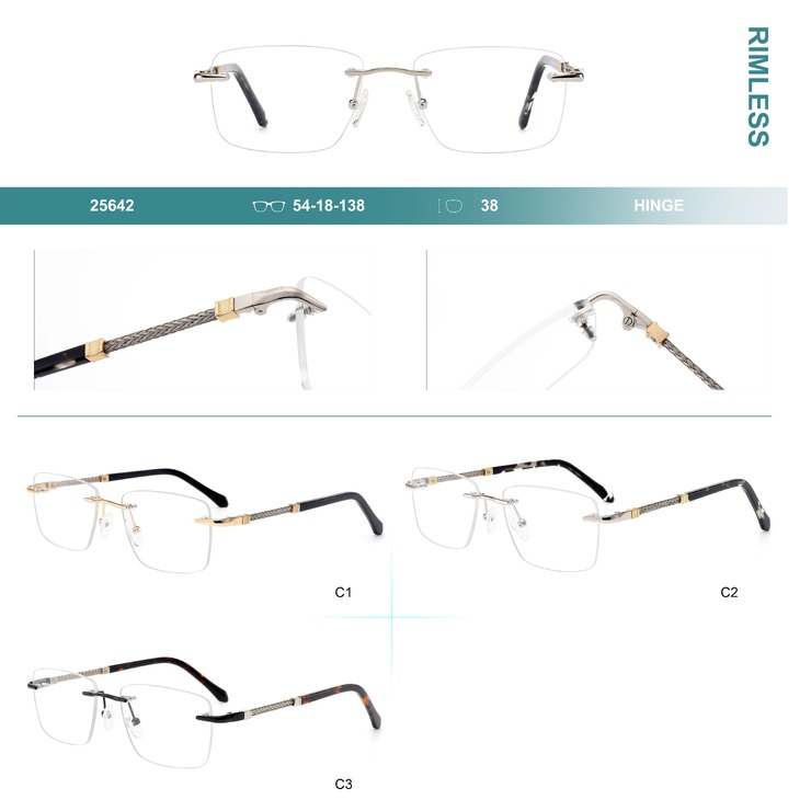 Оправа для очков металлическая безободковая Big City 25642