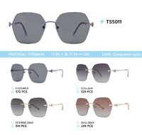 Titanium rimless frame polarized sunglasses TS5011