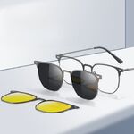 Metal Blue Ray Cut protection frame + 2 magnet sunshade clip-ons 7031-GT