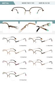 Metal nylor frame for women with spring hinges YM111181-DA