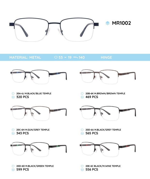 Metal frame with temples made of TR-90 material MR1002