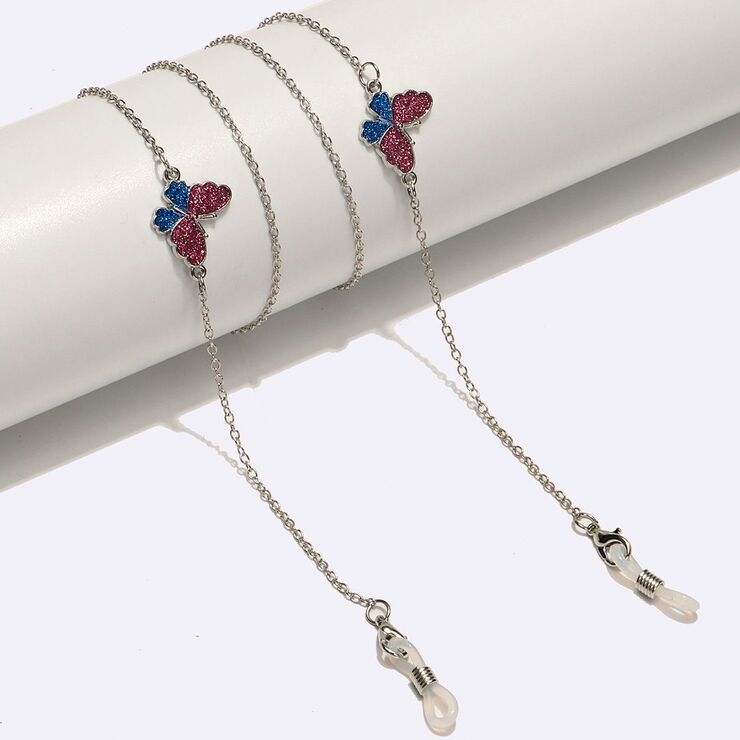 Металлическая нескользящая цепочка золотого цвета, с бабочкой, для очков и масок GL1580