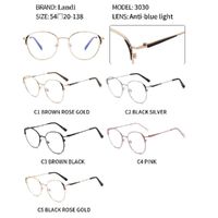 Protective metal glasses with anti-blue light lenses Landi LD3030