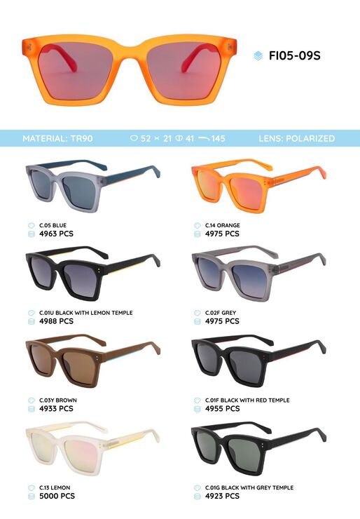 Plastic TR90 frame polarized sunglasses FI05-09S