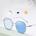 Очки металлические фотохромные с защитой от синего света 9654-2-GT