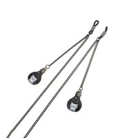Black-colored metal non-slip chain, with pendant light bulb, for glasses and masks GL831