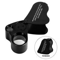 Folding magnifier with universal backlight 9889-1-XX, dimensions: ⌀22 mm, ⌀12 mm. Magnification: 30Х, 60Х