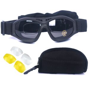 Safety shockproof tactical goggles +3 caps 6010