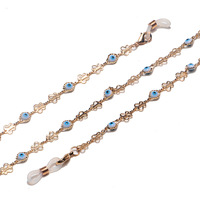 Metal glasses chain with hearts rhinestone GL1233