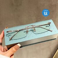 Очки для чтения безободковые металлические титановые сверхлегкие с защитой Blue Ray Cut KY0632-D, диоптрии от 0.00 до +4.00