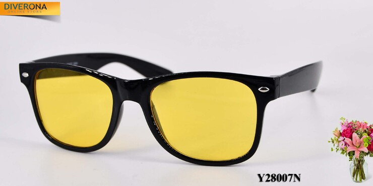 黑框黄片 Glasses with yellow anti-reflective lenses for drivers, fishermen, hunters 28007Y