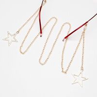 Metal non-slip chain, with star pendant, for glasses and masks GL1890