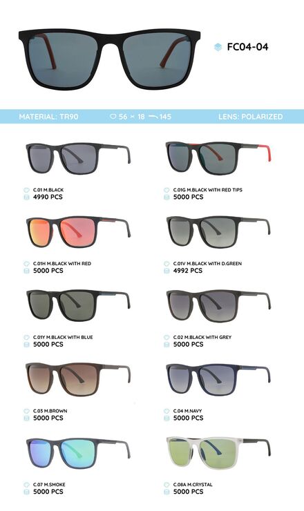 Plastic TR90 frame polarized sunglasses FC04-04