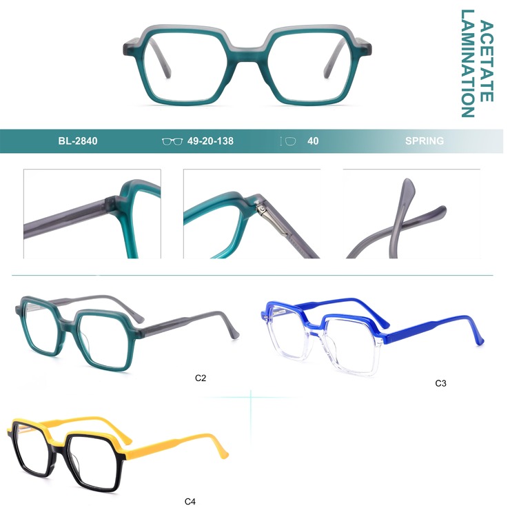 Plastic frames for glasses, acetate lamination with spring hinges Big City BL-2840