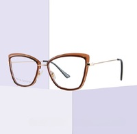 Combined frame (metal + TR90) or glasses with blue light protection, with spring hinges FA87146