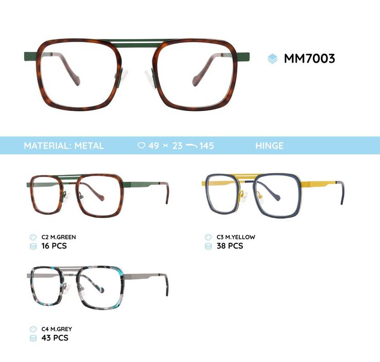 Metal men's frame for glasses MM7003
