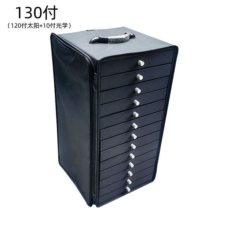 Mobile box (suitcase, trunk, organizer, display case) on wheels for frames and glasses for 195 slots JS-C201004