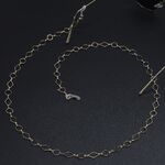 Gold-colored metal non-slip chain, with diamond, for glasses and masks GL487
