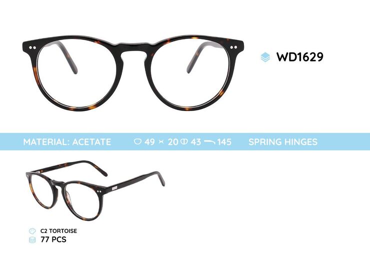 Plastic acetate eyeglasses frame WD1629