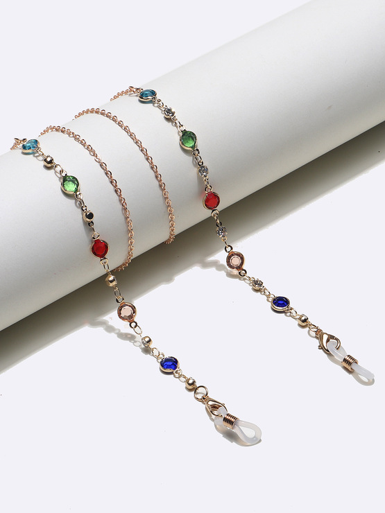 Fashion oval thick metal glasses chain GL1361