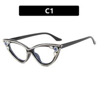 Plastic glasses with blue light protection and rhinestones for women 97073镶钻-PN