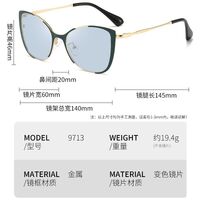 Очки металлические фотохромные с защитой от синего света 9713-GT