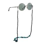 Silver-colored metal non-slip chain, with black beads and color shell, for glasses and masks GL961