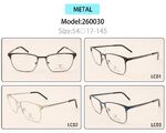 Metal eyeglasses frame for men with spring hinges 260030 (item in stock)
