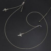 Металлическая нескользящая цепочка золотого цвета, с электрокардиограммой, для очков и масок GL582