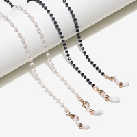 Set of two acrylic glasses chain with leopard print and purple GM083