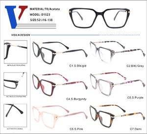 Оправа пластиковая из ацетата TR90 + металл с флексом D1523-DA