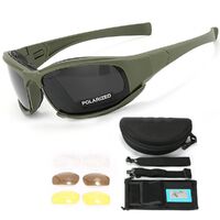 Safety shockproof tactical polarized explosion-proof CS goggles, 4-lens and box set, X7-DX