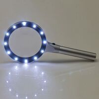 Magnifier with universal backlight, magnifying glass with handle SZ-12-XX, diameter 85 mm, magnification: 5Х, 10Х