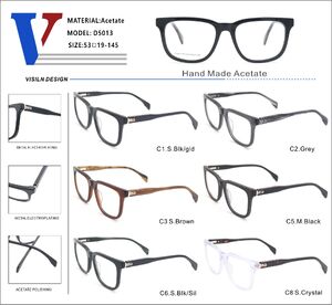 Plastic acetate frame with spring hinges D5013-DA