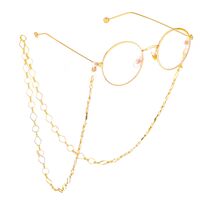 Gold-colored metal non-slip chain, with diamond, for glasses and masks GL487