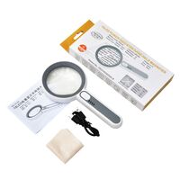 Magnifier with universal backlight, magnifying glass with handle 5012C-XX, diameter 50 mm, magnification: 5Х