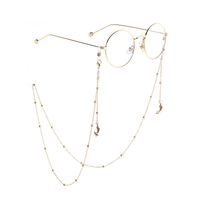Gold-colored metal non-slip chain, with star and beads, for glasses and masks GL785