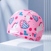 Textile waterproof swimming cap for kids 布帽-1-YU