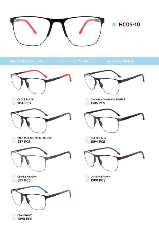 Metal frame with temples made of TR-90 material HC05-10