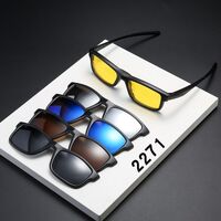 TR90/PC plastic frame + 5 polarized sun protection magnet clip-on set + leather bag El Dorado EL2271A