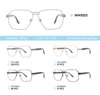 Metal men's frame for glasses with spring hinges MM1055