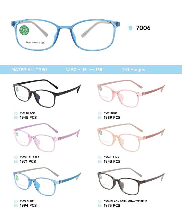 TR90 plastic eyeglasses frame for kids 7006TR