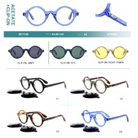 Оправа пластиковая из материала ацетат с флексом + насадка поляризационная солнцезащитная (клипон) Big City M1114S