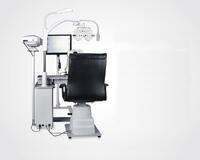 Рабочее место офтальмолога, комбинированный стол с кнопочным управлением + кресло S-880B, столешница 880*500 мм 