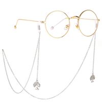 Металлическая нескользящая цепочка серебряного цвета, с подвеской дерево жизни со стразами, для очков и масок GL233